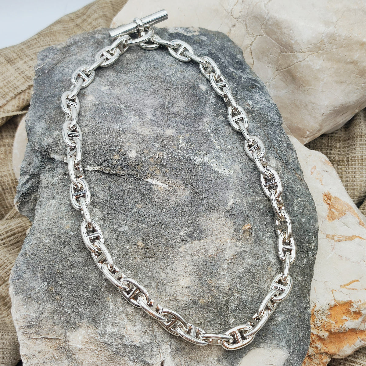 Vintage Hermès Chaîne d’Ancre Moyen Modèle Sterling Silver Necklace