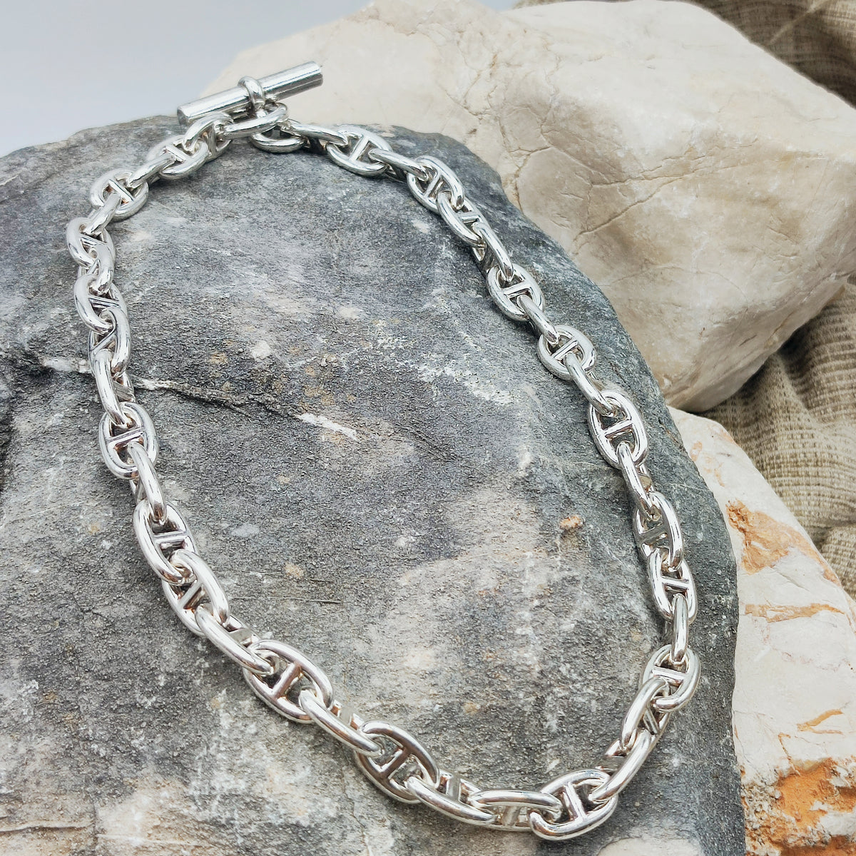 Vintage Hermès Chaîne d’Ancre Moyen Modèle Sterling Silver Necklace