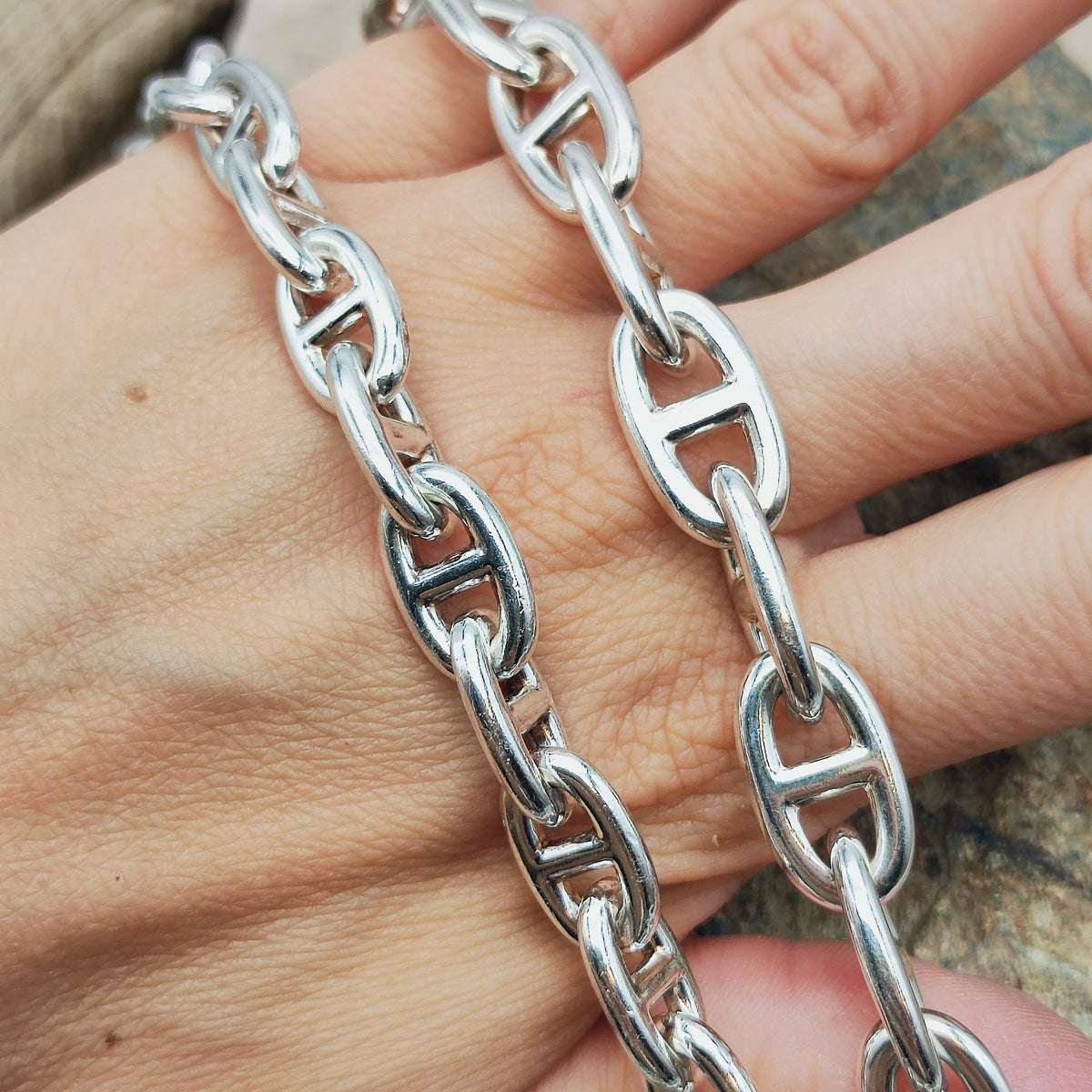 Vintage Hermès Chaîne d’Ancre Moyen Modèle Sterling Silver Necklace