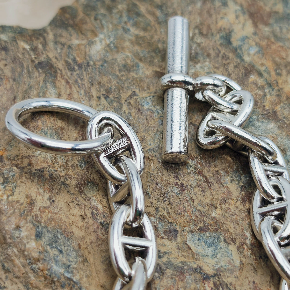 Vintage Hermès Chaîne d’Ancre Petit Modèle Sterling Silver Bracelet – 18 Links
