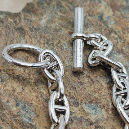 Vintage Hermès Chaîne d’Ancre Petit Modèle Sterling Silver Bracelet – 18 Links