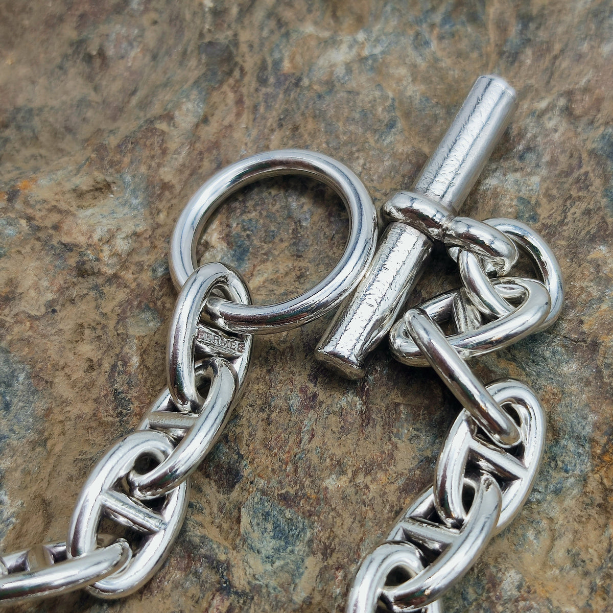 Vintage Hermès Chaîne d’Ancre Petit Modèle Sterling Silver Bracelet – 18 Links