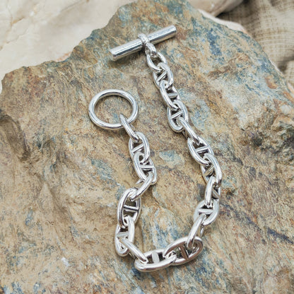 Vintage Hermès Chaîne d’Ancre Petit Modèle Sterling Silver Bracelet – 18 Links