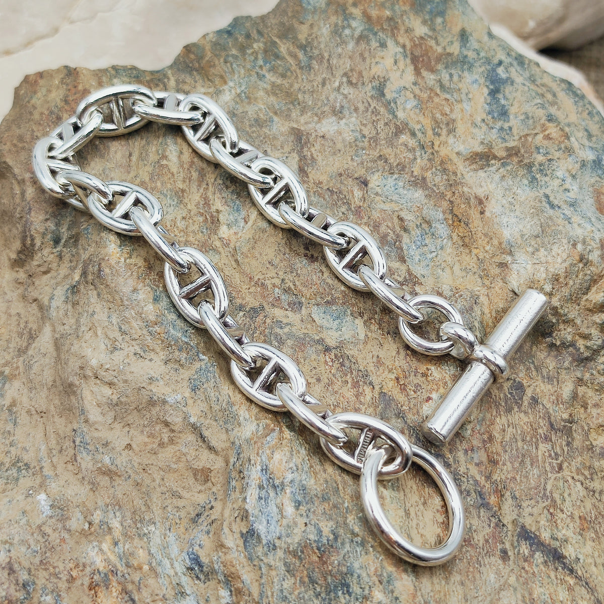 Vintage Hermès Chaîne d’Ancre Petit Modèle Sterling Silver Bracelet – 18 Links