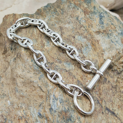 Vintage Hermès Chaîne d’Ancre Petit Modèle Sterling Silver Bracelet – 18 Links