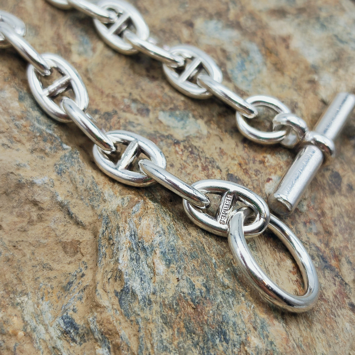Vintage Hermès Chaîne d’Ancre Petit Modèle Sterling Silver Bracelet – 18 Links