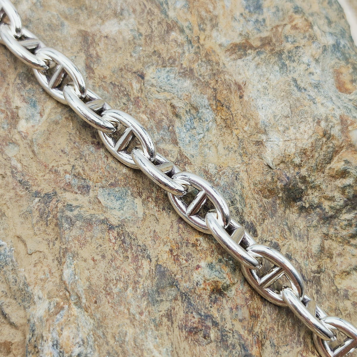 Vintage Hermès Chaîne d’Ancre Petit Modèle Sterling Silver Bracelet – 18 Links