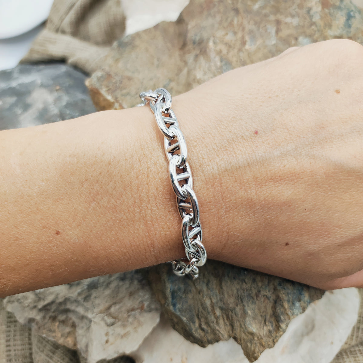 Vintage Hermès Chaîne d’Ancre Petit Modèle Sterling Silver Bracelet – 18 Links