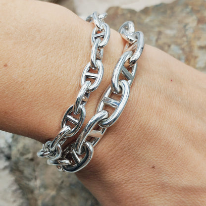 Vintage Hermès Chaîne d’Ancre Petit Modèle Sterling Silver Bracelet – 18 Links