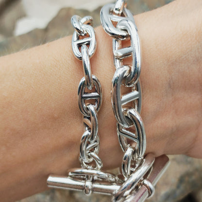 Vintage Hermès Chaîne d’Ancre Petit Modèle Sterling Silver Bracelet – 18 Links