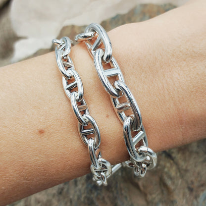 Vintage Hermès Chaîne d’Ancre Petit Modèle Sterling Silver Bracelet – 18 Links