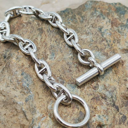Vintage Hermès Chaîne d’Ancre Petit Modèle Sterling Silver Bracelet – 18 Links