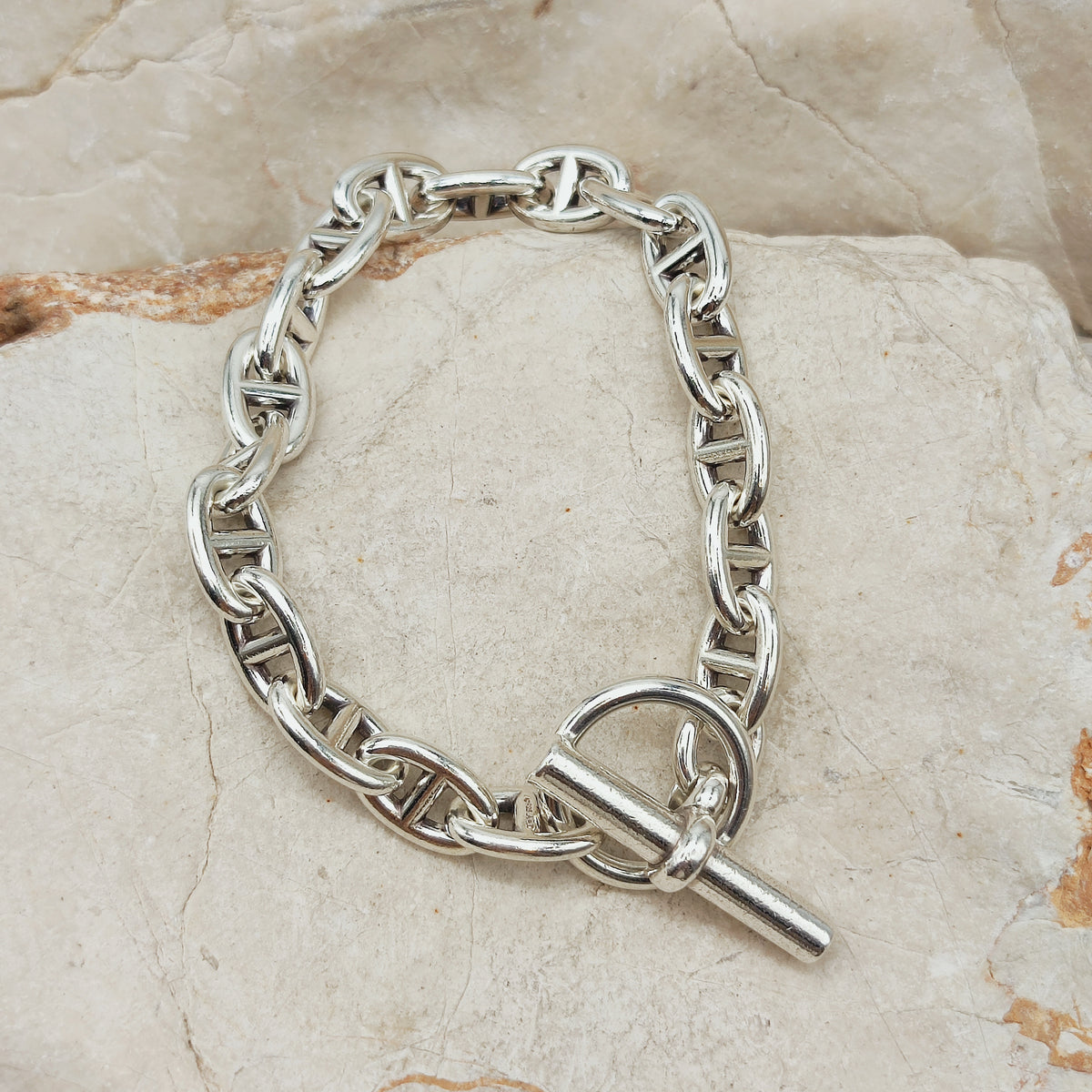 Vintage Hermès Chaîne d’Ancre Petit Modèle Sterling Silver Bracelet – 18 Links