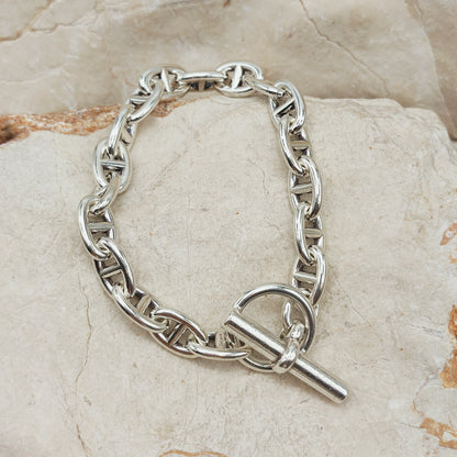 Vintage Hermès Chaîne d’Ancre Petit Modèle Sterling Silver Bracelet – 18 Links