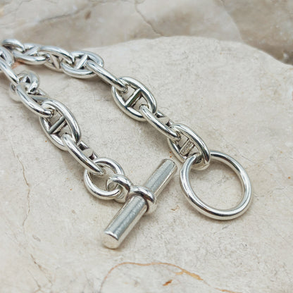 Vintage Hermès Chaîne d’Ancre Petit Modèle Sterling Silver Bracelet – 18 Links