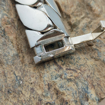 Vintage Hermès Fersen Sterling Silver Bracelet with 18ct White Gold Clasp