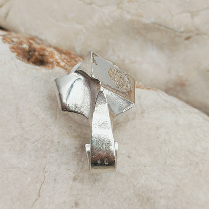 Vintage Petrified Lake Silver & Acrylic Ring by Björn Weckström for Lapponia 1971
