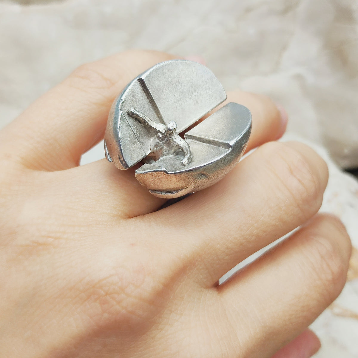 Vintage Ikaros Sterling Silver Ring by Björn Weckström for Lapponia 1975