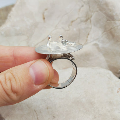 Galactic Dance Silver Ring by Björn Weckström for Lapponia 1971