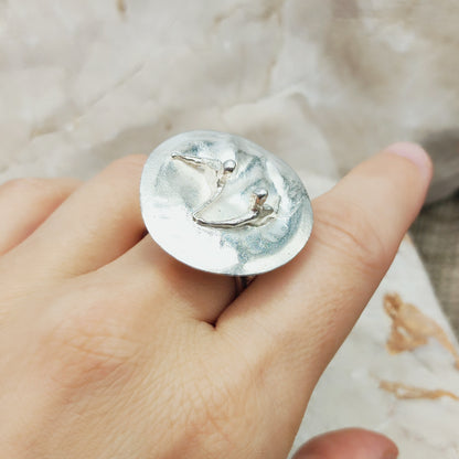 Galactic Dance Silver Ring by Björn Weckström for Lapponia 1971