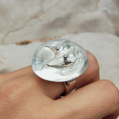 Galactic Dance Silver Ring by Björn Weckström for Lapponia 1971