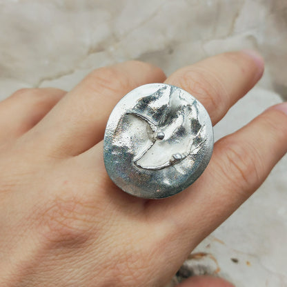 Galactic Dance Silver Ring by Björn Weckström for Lapponia 1971