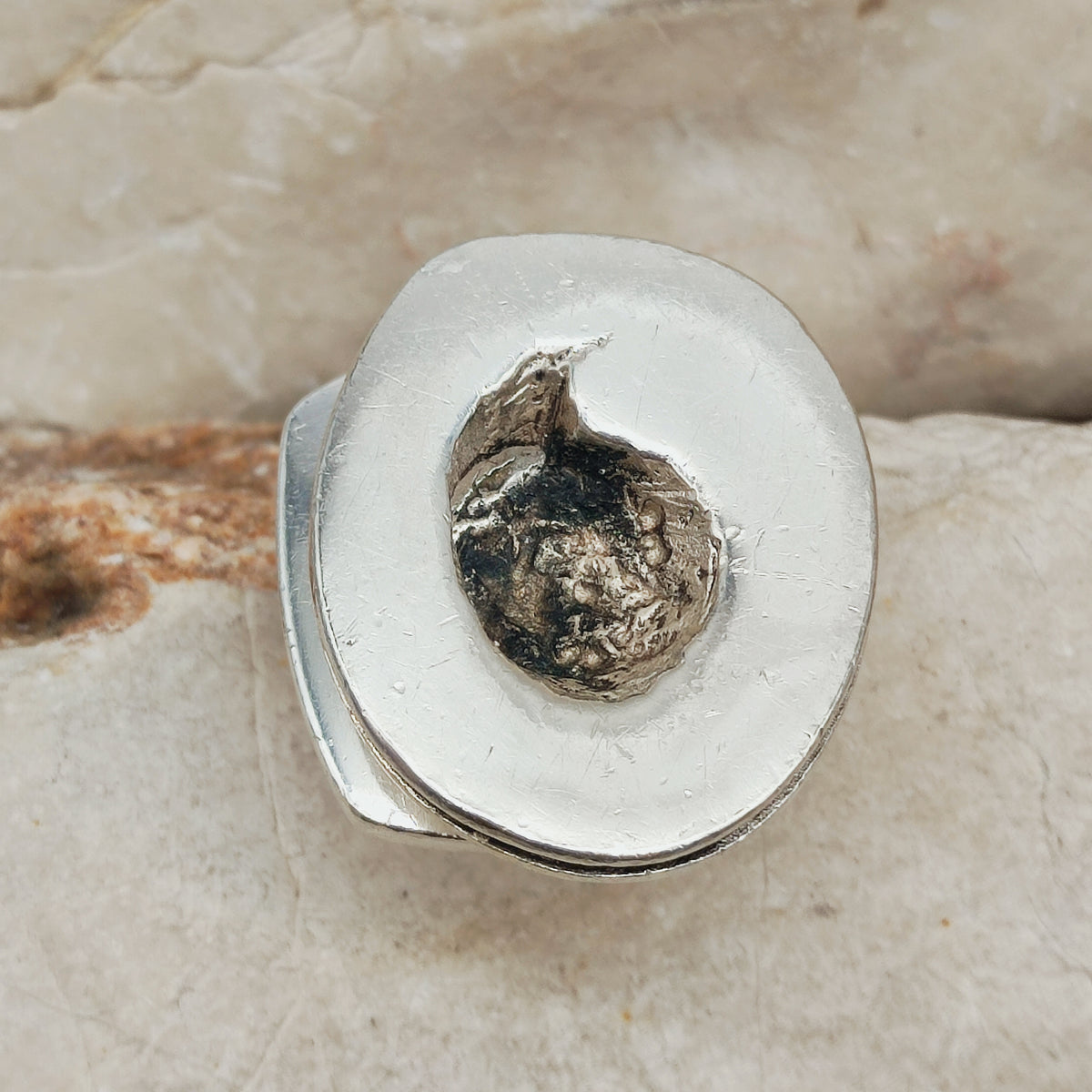 Rare 1972 Lapponia Brutalist Sterling Silver Ring by Poul Havgaard
