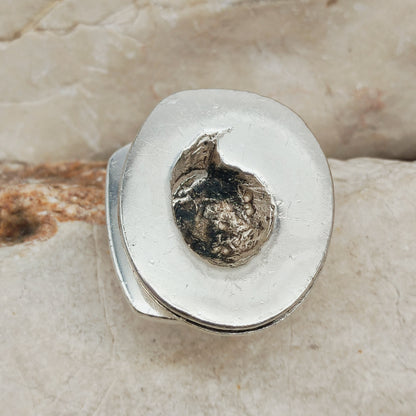 Rare 1972 Lapponia Brutalist Sterling Silver Ring by Poul Havgaard