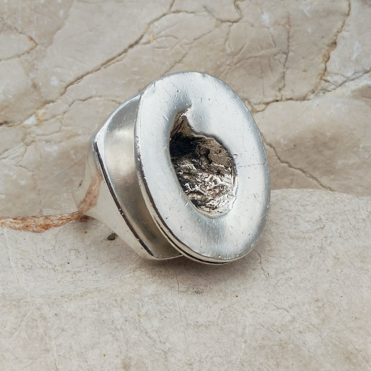Rare 1972 Lapponia Brutalist Sterling Silver Ring by Poul Havgaard