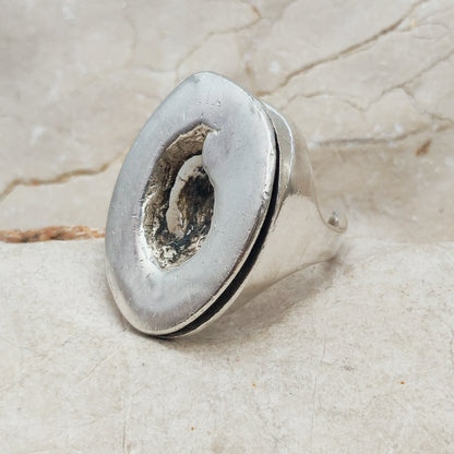 Rare 1972 Lapponia Brutalist Sterling Silver Ring by Poul Havgaard