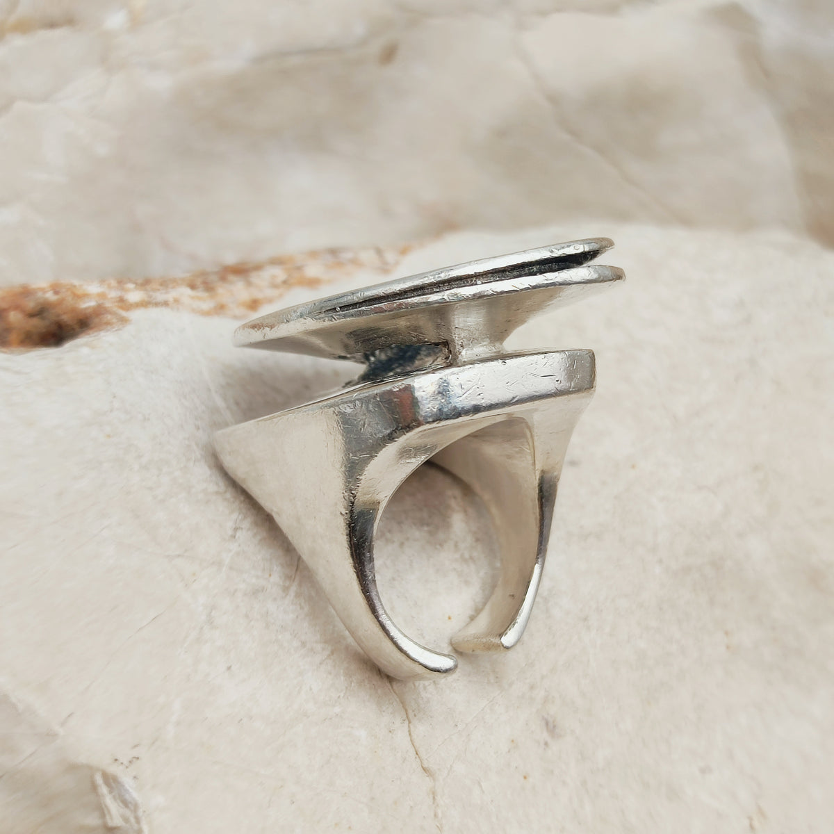 Rare 1972 Lapponia Brutalist Sterling Silver Ring by Poul Havgaard