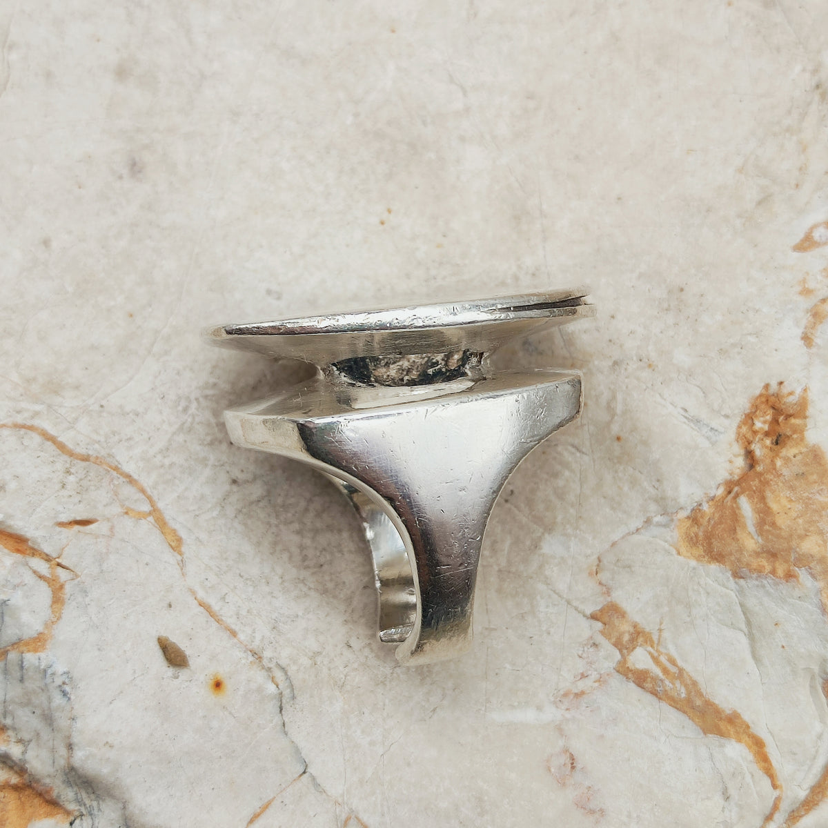 Rare 1972 Lapponia Brutalist Sterling Silver Ring by Poul Havgaard