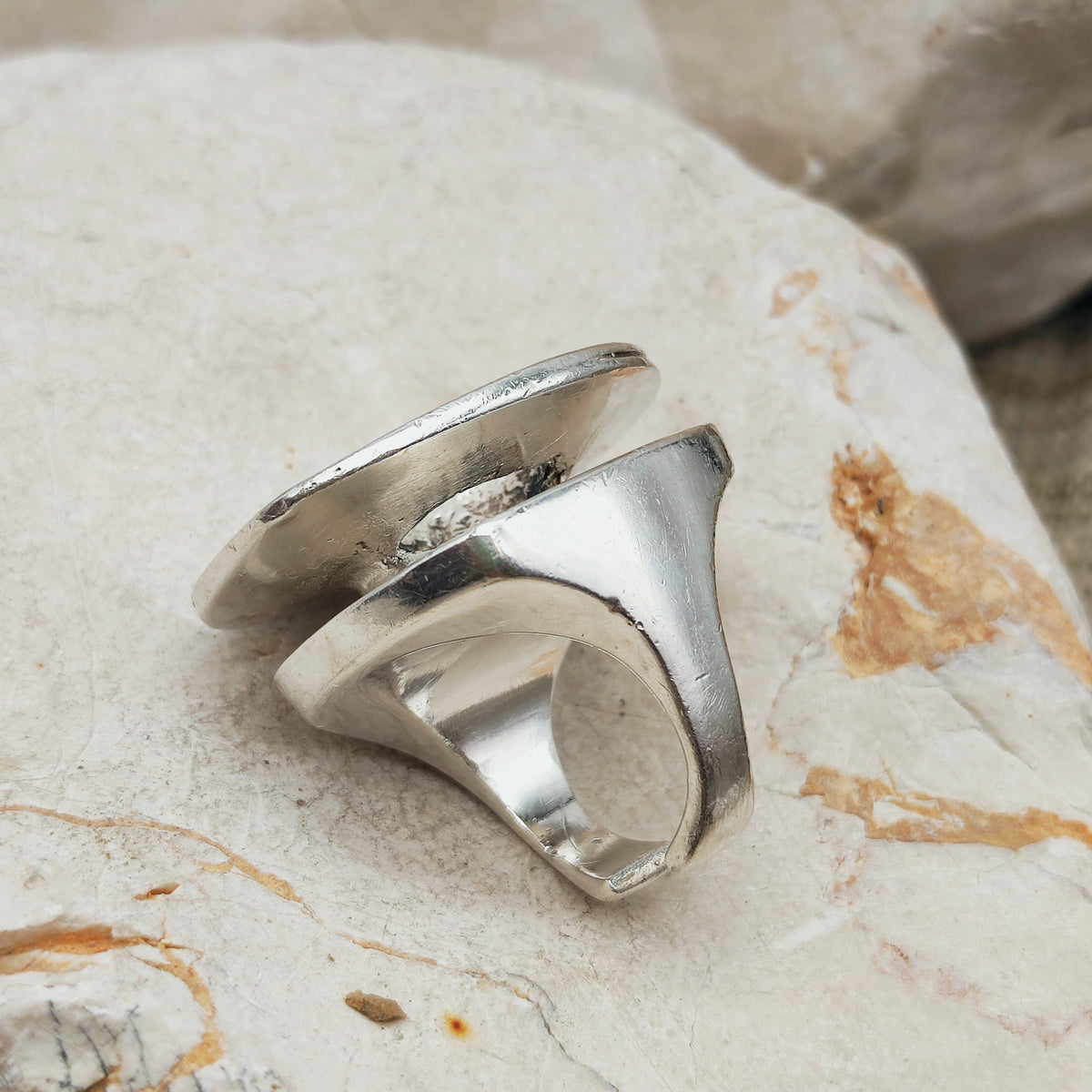 Rare 1972 Lapponia Brutalist Sterling Silver Ring by Poul Havgaard