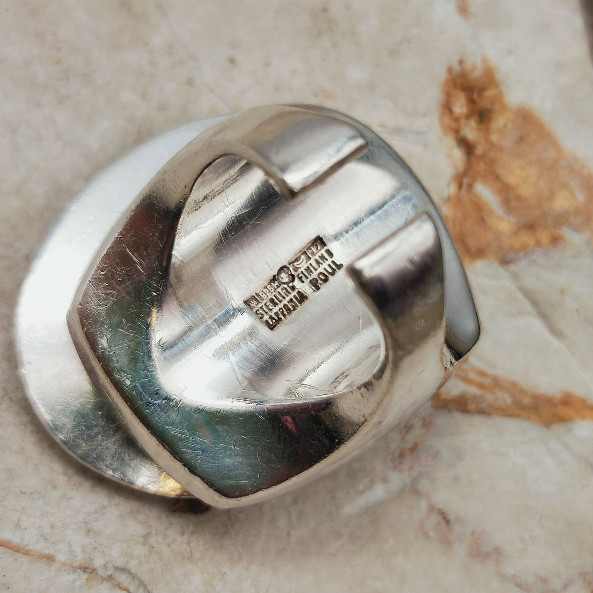 Rare 1972 Lapponia Brutalist Sterling Silver Ring by Poul Havgaard