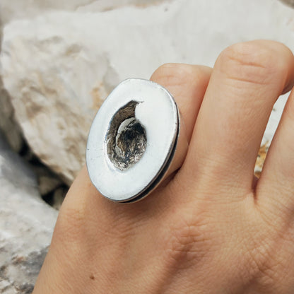 Rare 1972 Lapponia Brutalist Sterling Silver Ring by Poul Havgaard