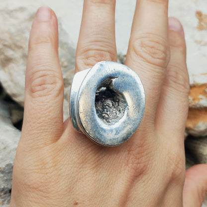 Rare 1972 Lapponia Brutalist Sterling Silver Ring by Poul Havgaard