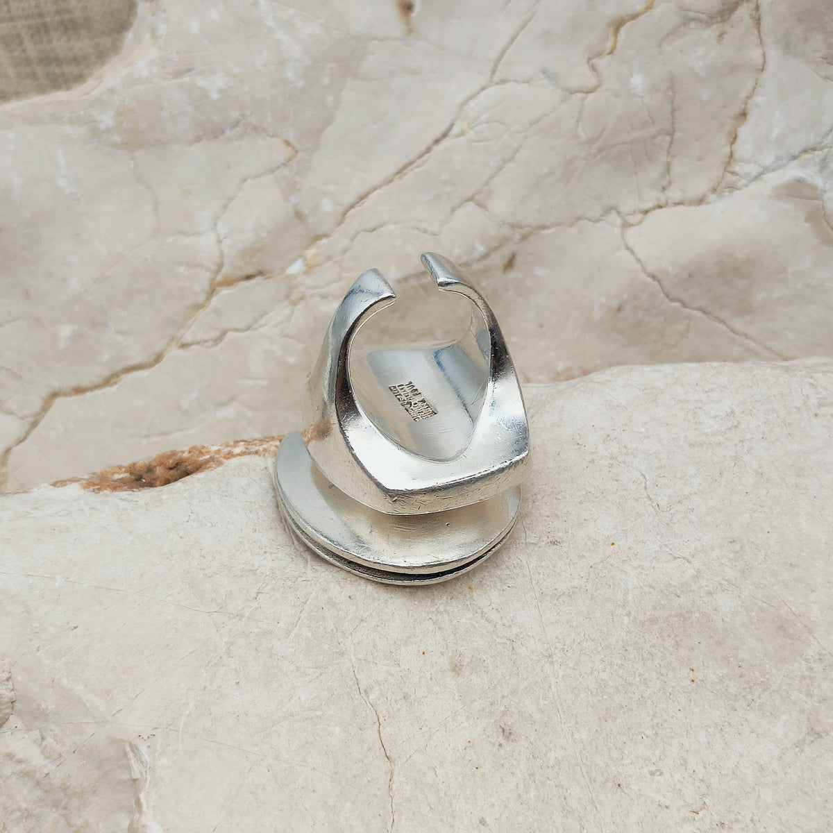 Rare 1972 Lapponia Brutalist Sterling Silver Ring by Poul Havgaard