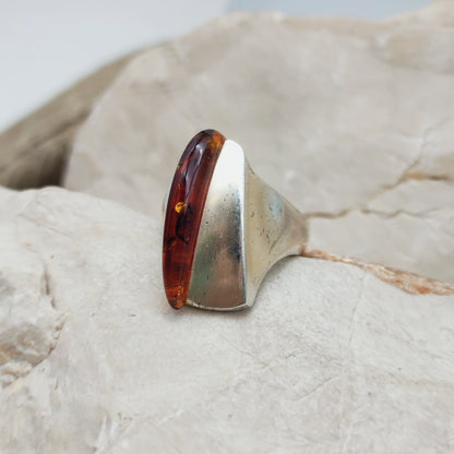 Lapponia Descriptive Silver and Amber Ring by Poul Havgaard 2002