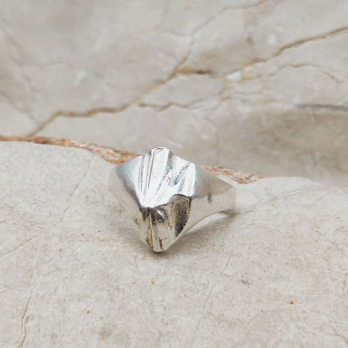 Vintage Lapponia Folded-Form Sterling Silver Ring, 1988