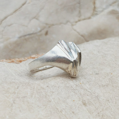 Vintage Lapponia Folded-Form Sterling Silver Ring, 1988