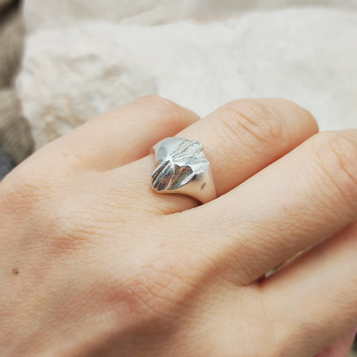 Vintage Lapponia Folded-Form Sterling Silver Ring, 1988