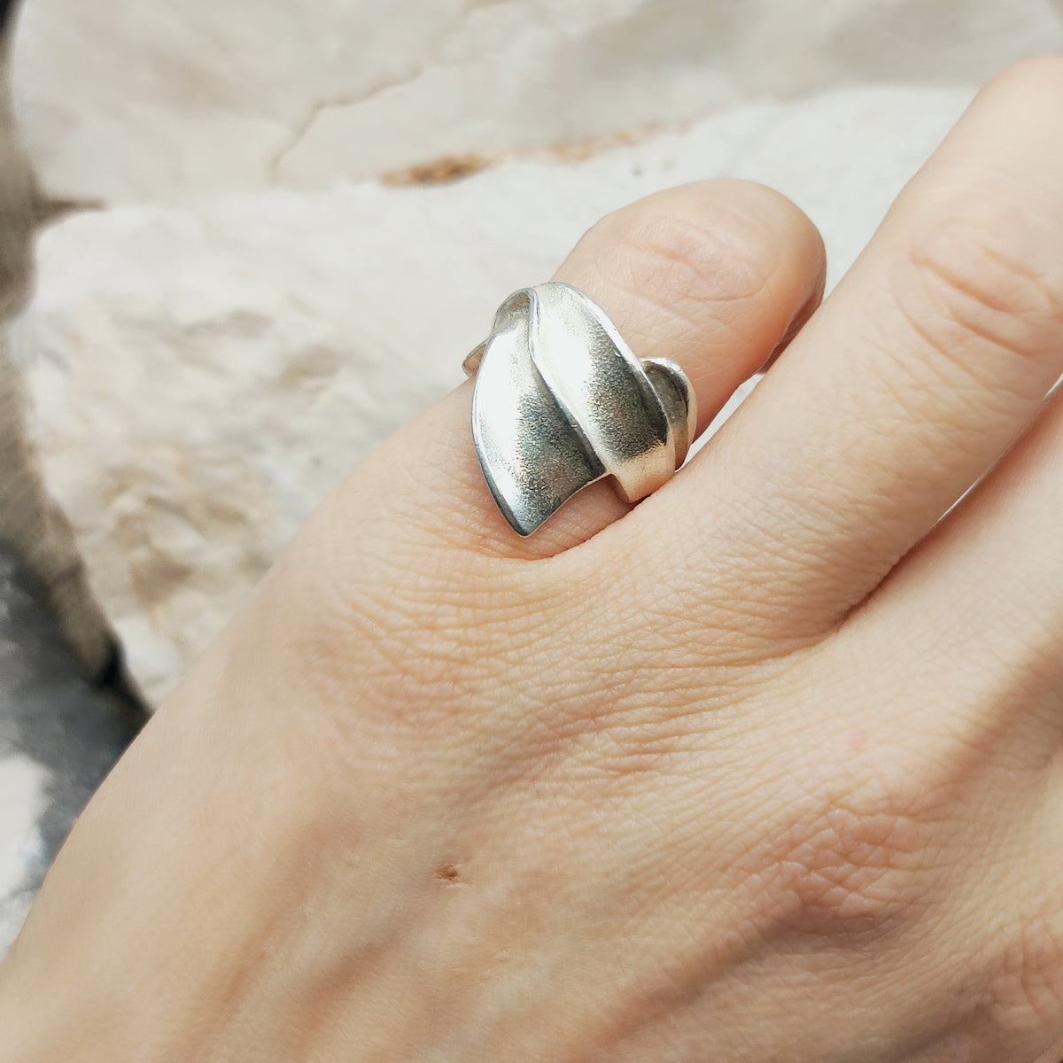 Tango Sterling Silver Ring by Zoltan Popovits for Lapponia