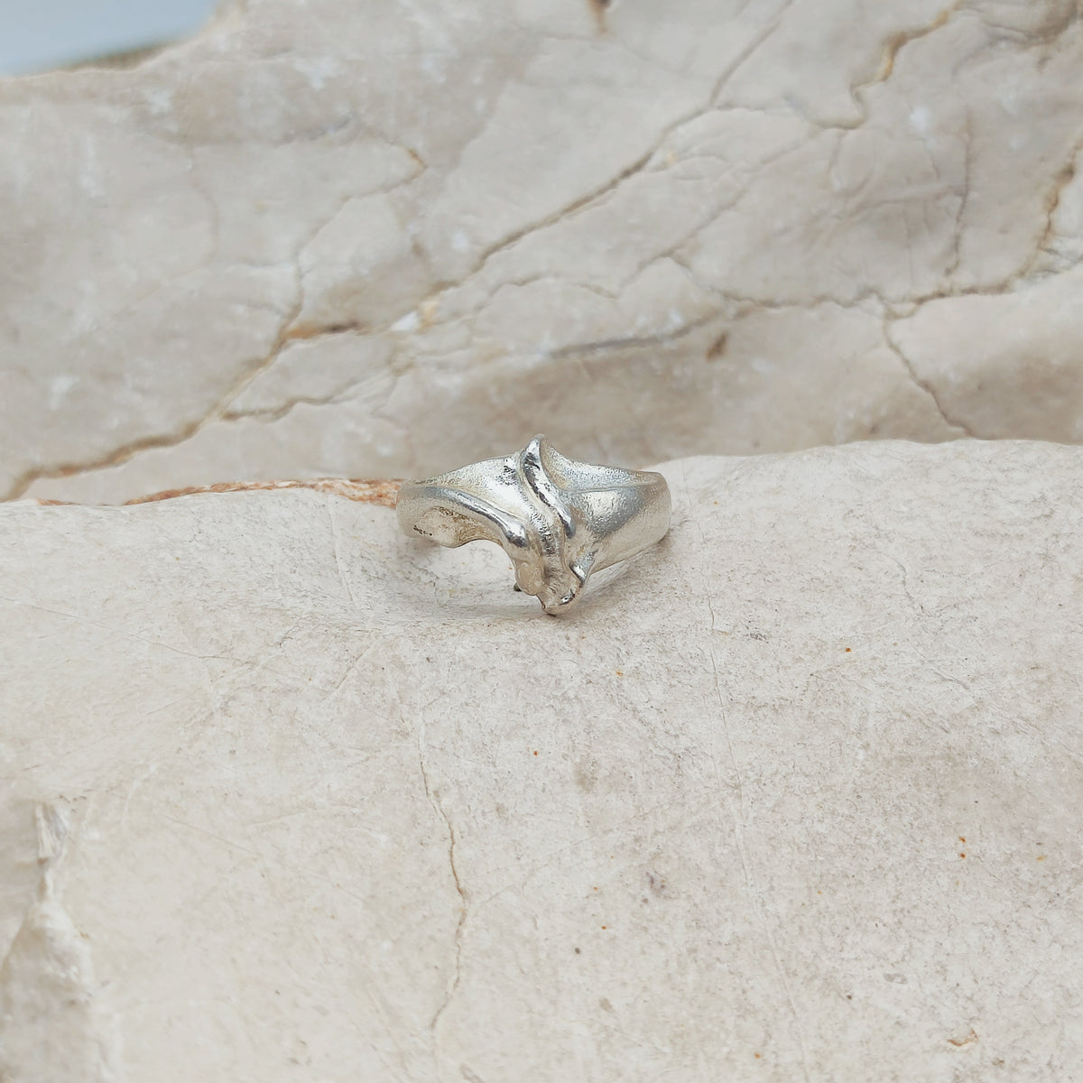 Vintage Lapponia Sculptural Sterling Silver Ring 1984