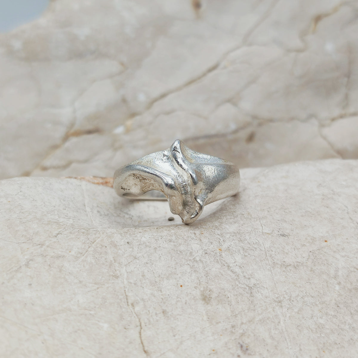Vintage Lapponia Sculptural Sterling Silver Ring 1984