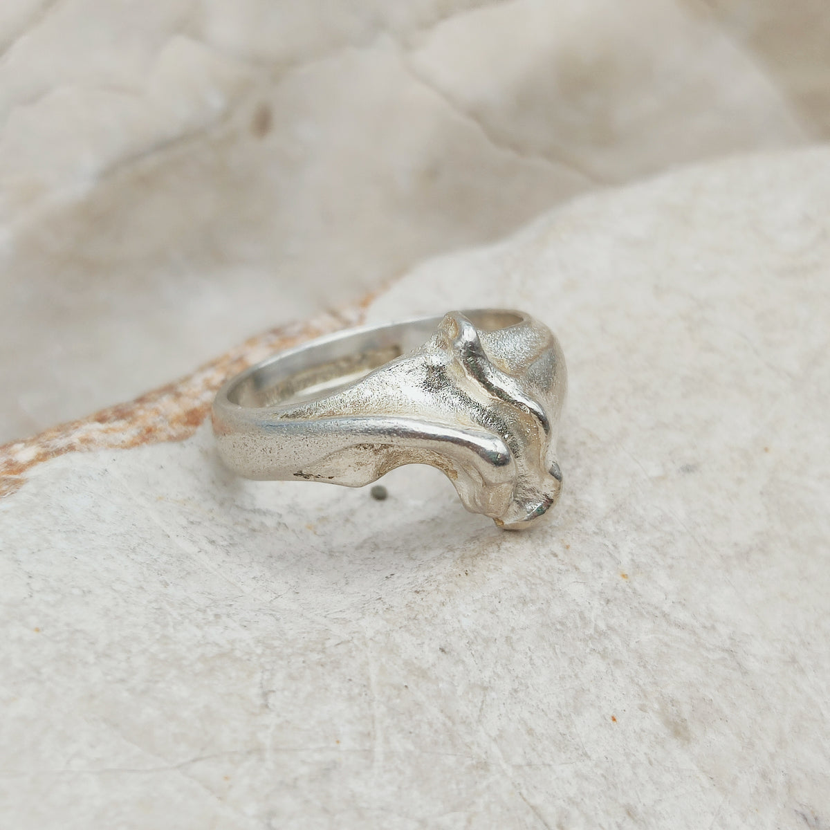 Vintage Lapponia Sculptural Sterling Silver Ring 1984