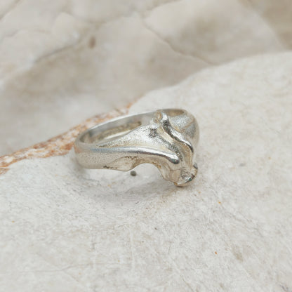Vintage Lapponia Sculptural Sterling Silver Ring 1984