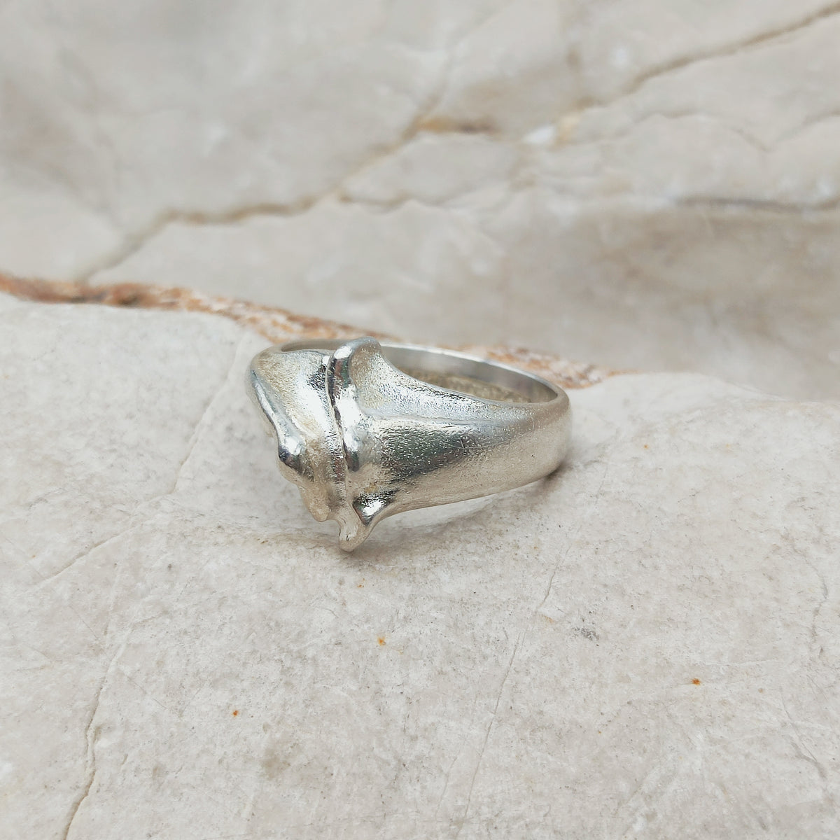 Vintage Lapponia Sculptural Sterling Silver Ring 1984