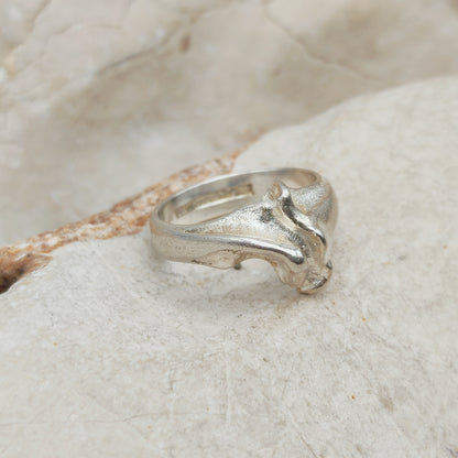 Vintage Lapponia Sculptural Sterling Silver Ring 1984