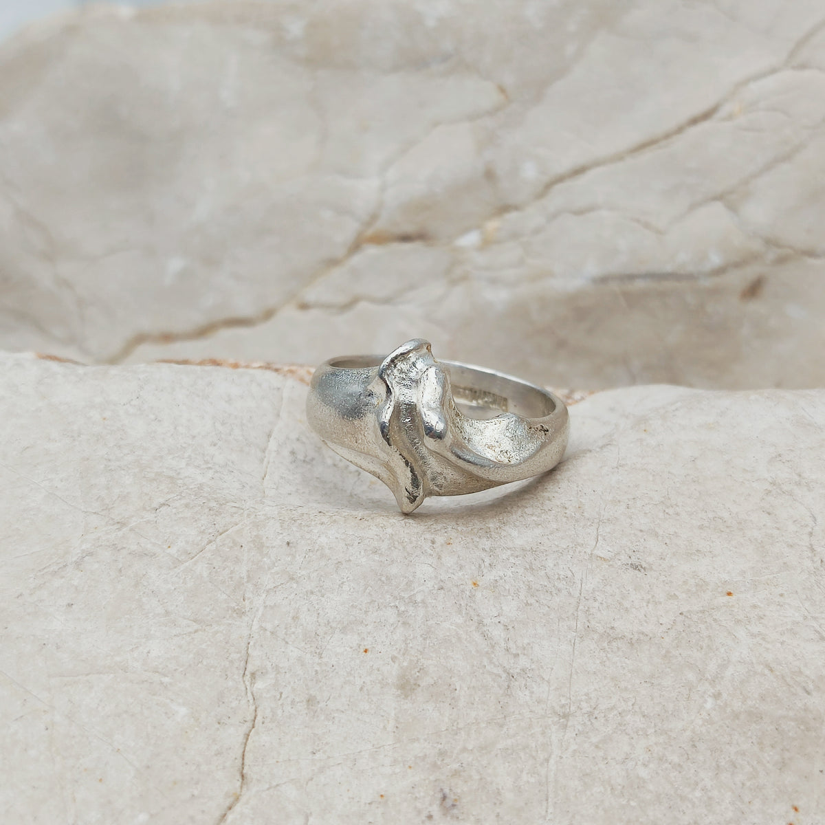 Vintage Lapponia Sculptural Sterling Silver Ring 1984