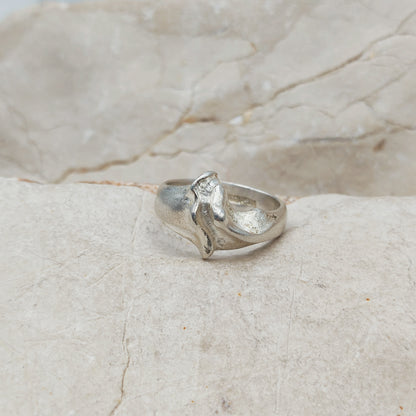Vintage Lapponia Sculptural Sterling Silver Ring 1984